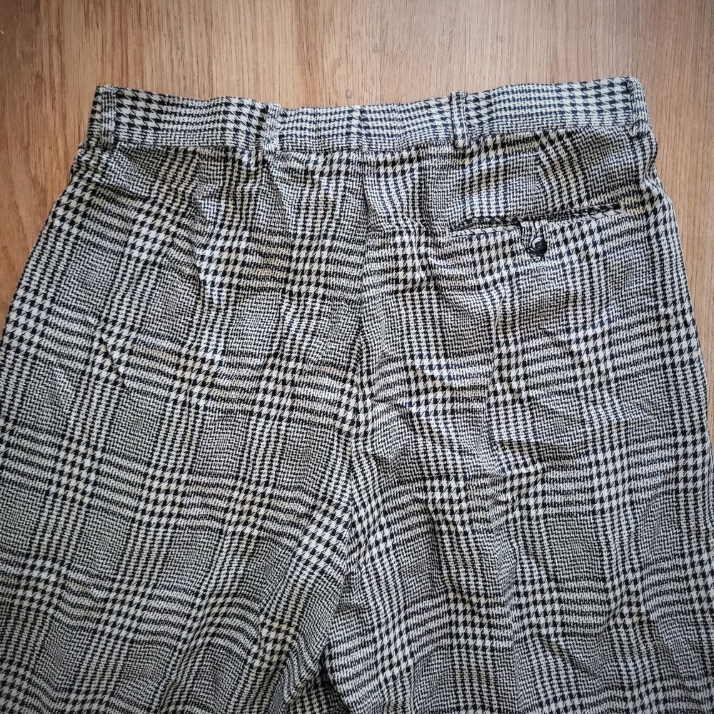 Vintage 90s Index Men Plaid Pleated Pants 34x33 Rayon‎ Silk Blend - Picture 7 of 7